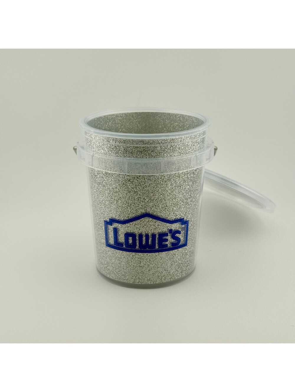 Lowe’s Silver Glitter Mini Bucket w/ Lid 0.4 Qt Limited Edition NEW